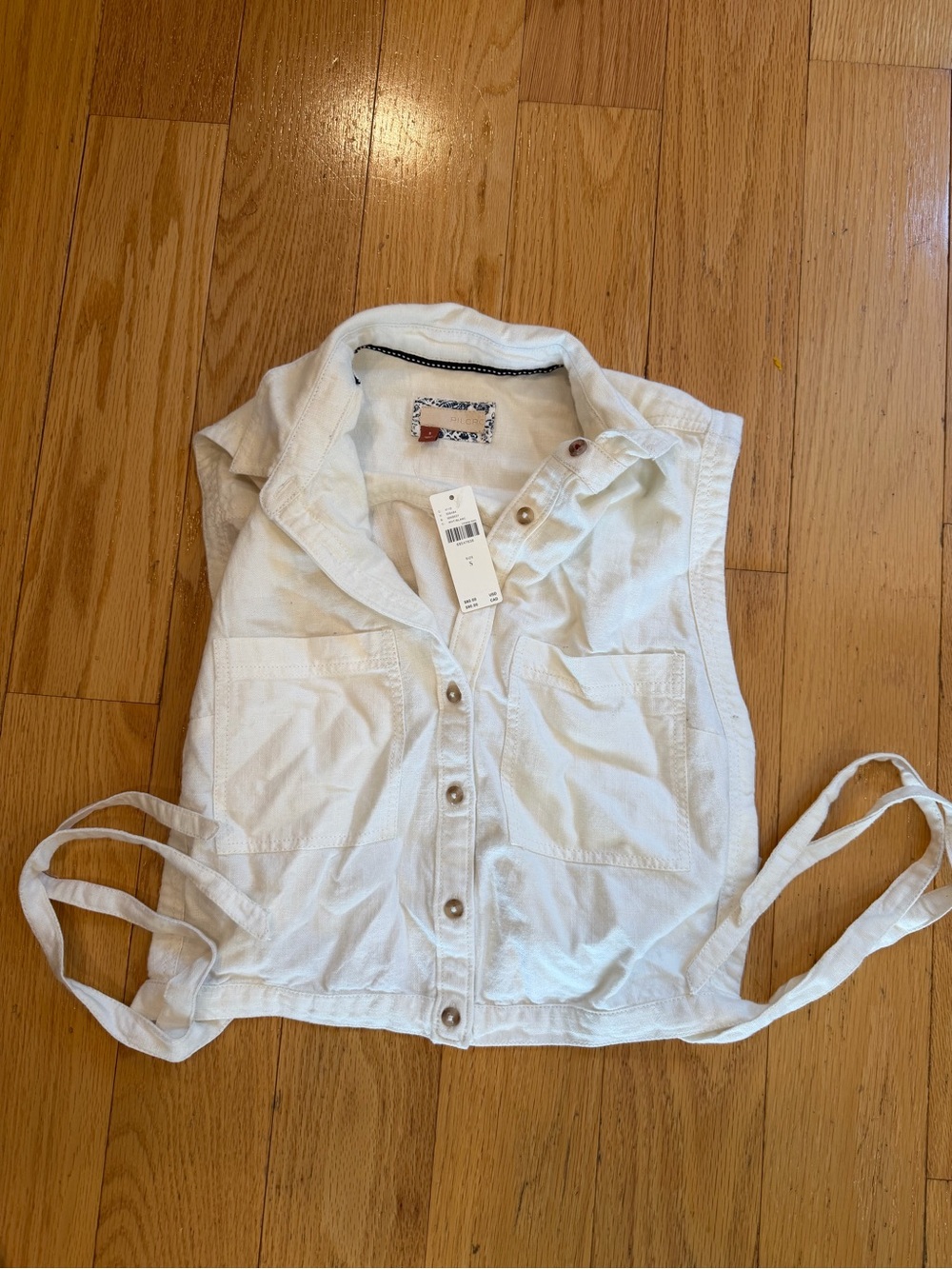 Pilcro Cream Button-Front Top